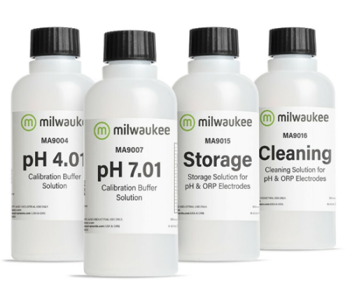Zestaw płynów kalibracyjnych do mierników pH (4x230ml) PH-START Milwaukee.png