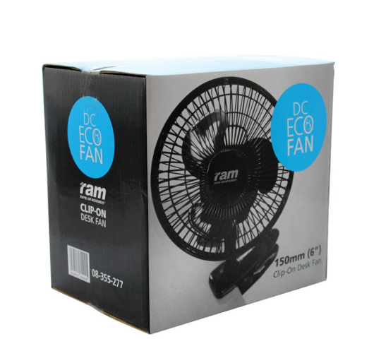 RAM WENTYLATOR mieszający z klipsem Ø 20CM 15W  2-biegowy
