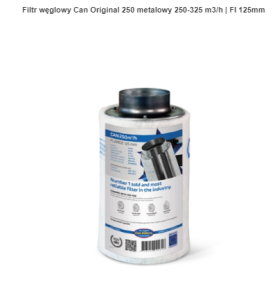 Filtr węglowy stalowy Can Original Ø 100mm 250-325m3/h