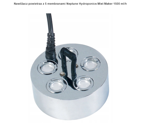Nawilżacz powietrza z 5 membranami Neptune Hydroponics Mist Maker 1500 ml/h