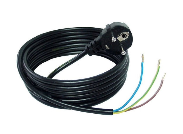 Kabel zasilający 3m czarny 3x1,5mm2