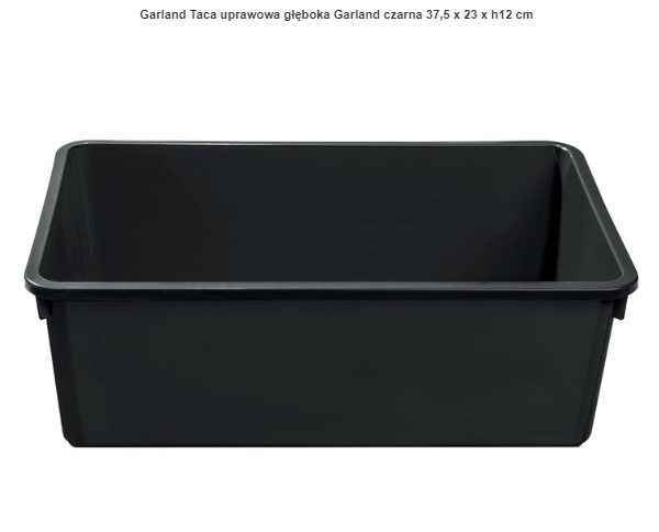 Garland Taca uprawowa głęboka Garland czarna 37,5 x 23 x h12 cm