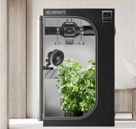 Zestaw PREMIUM growbox AC Infinity 60x60x180 cm - gotowy zestaw do uprawy z wentylacją, filtrem i lampą LED FULL SPECTRUM 100W LM301H