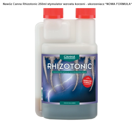 Nawóz Canna Rhizotonic 250ml stymulator wzrostu korzeni - ukorzeniacz *ULEPSZONA FORMUŁA*