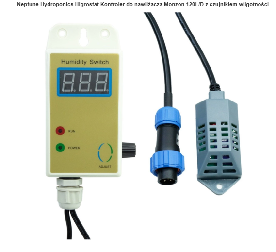 Neptune Hydroponics Higrostat Kontroler do nawilżacza Monzon 120L/D z czujnikiem wilgotności