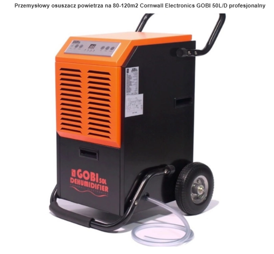 Przemysłowy osuszacz powietrza na 80-120m2 Cornwall Electronics GOBI 50L/D profesjonalny