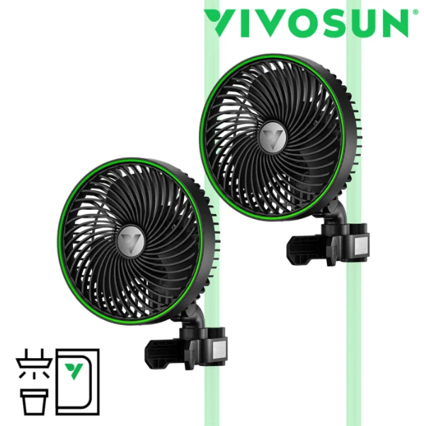 Vivosun dwa wentylatory AeroWave Ø15cm, 12W