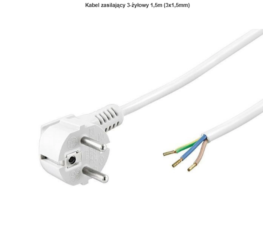 Kabel zasilający 3-żyłowy 1,5m (3x1,5mm)