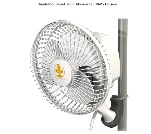 SECRET JARDIN Wentylator Monkey Fan 16W – Cichy, Magnetyczny, Do Namiotu Uprawowego 15cm