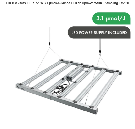 LUCKYGROW FLEX 720W 3.1 µmol/J - lampa LED do uprawy roślin | Samsung LM281B