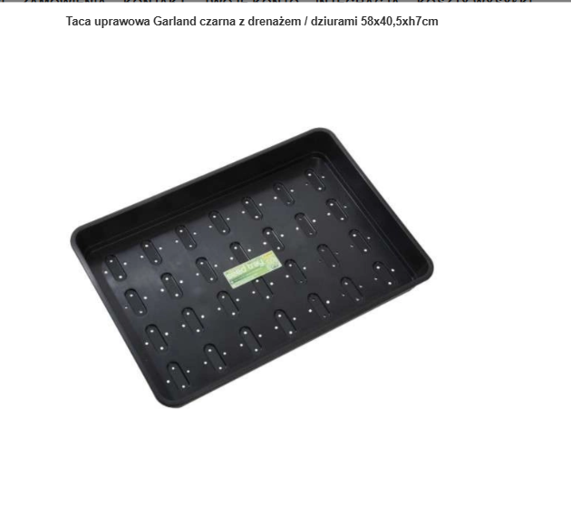 Taca uprawowa Garland czarna z drenażem / dziurami 58x40,5xh7cm