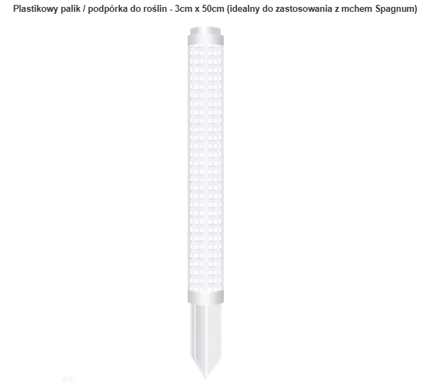 Plastikowy palik / podpórka do roślin - 3cm x 50cm (idealny do zastosowania z mchem Spagnum)