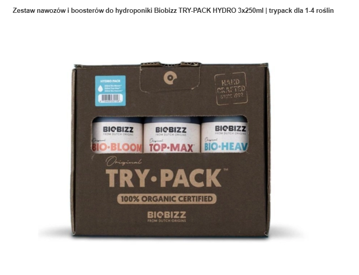 BIOBIZZ TRYPACK HYDRO 3X250M
