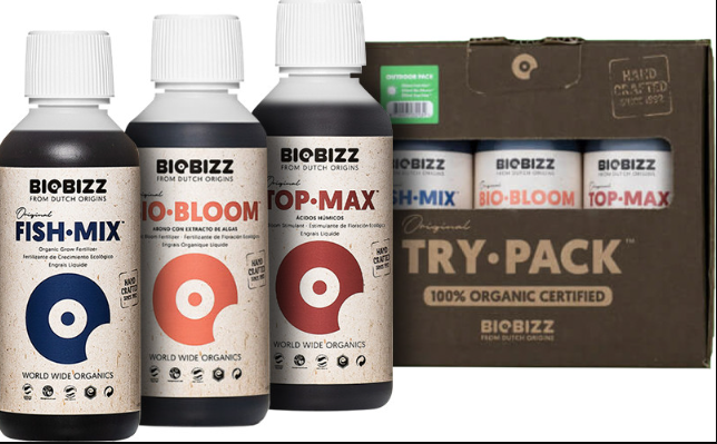 Zestaw nawozów i boosterów Biobizz TRY-PACK OUTDOOR 3x250ml | trypack dla 1-4 roślin