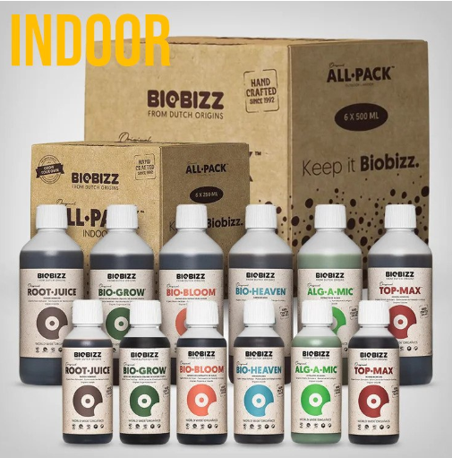 ALL-PACK INDOOR 6x500ml - KOMPLETNY ZESTAW NATURALNYCH NAWOZÓW I STYMULATORÓW, BIOBIZZ